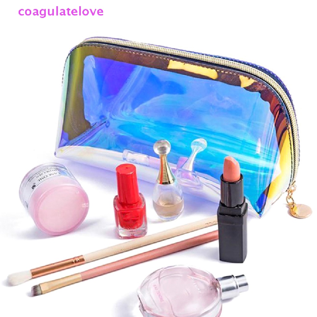 coagulatelove-กระเป๋าเครื่องสําอาง-tpu-แบบใส-แต่งซิป-กันน้ํา-สีเลเซอร์-สําหรับสุภาพสตรี-ขายดี