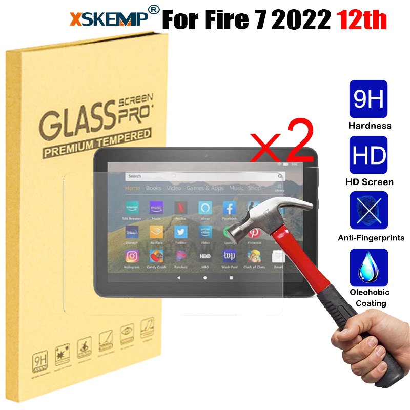 ฟิล์มกระจกนิรภัยกันรอยหน้าจอ-9h-กันรอยขีดข่วน-สําหรับ-amazon-fire-7-12th-gen-2022-fire-7-2017-2-ชิ้น