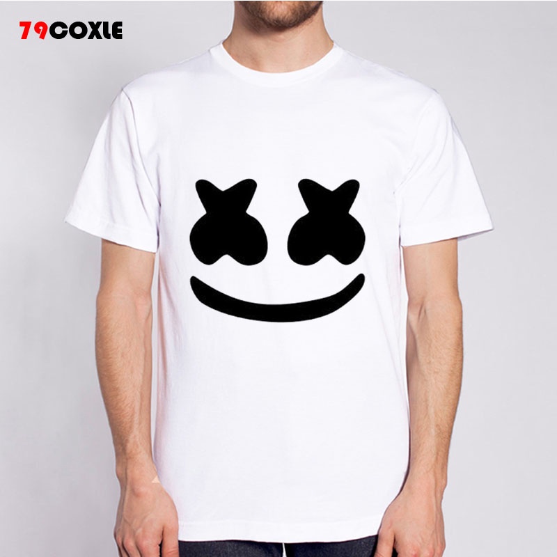 marshmello-ลายพิมพ์บุคลิกภาพใหม่ของบุรุษพร้อมกับเสื้อกันหนาวแขนยาวยาวกำมะหยี่-man-tee-tshirt