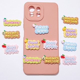 10 ชิ้น / แพ็ค การ์ตูน ภาษาอังกฤษ แบรนด์ อุปกรณ์เสริม Diy ครีมกาว ตกแต่งเคสโทรศัพท์มือถือ เรซิ่น ด้านหลังแบน