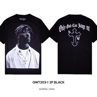 QWT203-1 2P BLACK Bootleg เสื้อยืดสีดำ