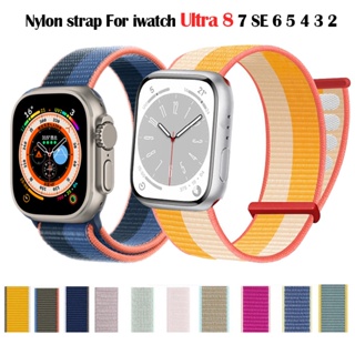 ภาพหน้าปกสินค้าสาย iwatch series 8 7 41mm 45mm สายนาฬิกาข้อมือ สำหรับ iWatch ultra 8 7 6 se 5 4 3 s8 Nylon Loop iWatch Series 5 4 3 42 มม. 38 มม. 40 มม. 44 มม. ที่เกี่ยวข้อง