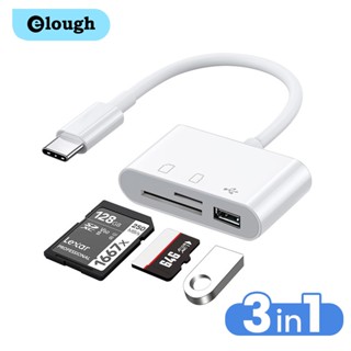 Elough อะแดปเตอร์การ์ดรีดเดอร์ Type-C TF CF SD OTG USB-C