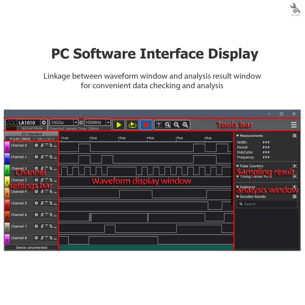 ขายดี-เครื่องวิเคราะห์ตรรกะ-usb-2-0-16-ช่องทาง-100mhz-รองรับซอฟต์แวร์-pc-สําหรับการตัดสินเวลา-และการวิเคราะห์