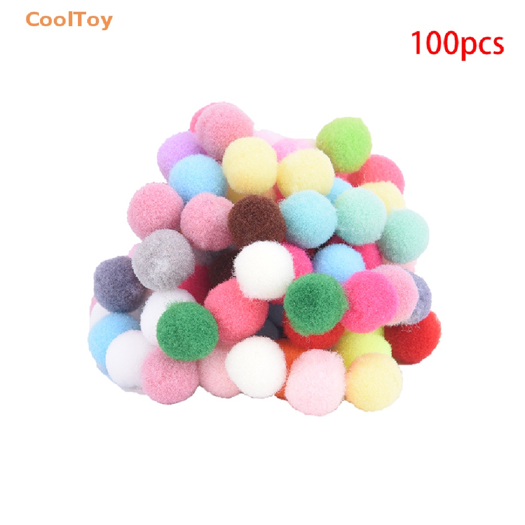 cooltoy-ลูกบอลปอมปอม-ผ้าสักหลาด-หลากสี-ขนาดเล็ก-10-มม-20-มม-diy-100-ชิ้น