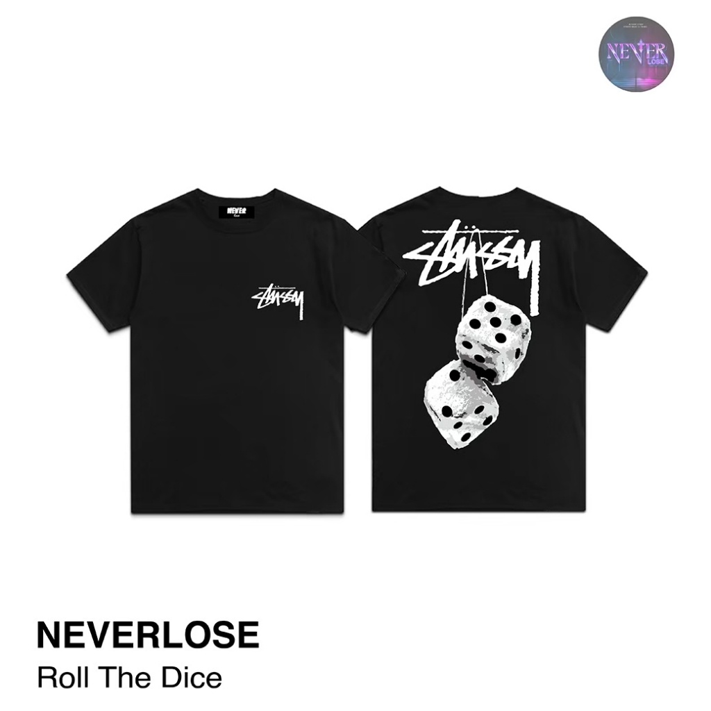 เสื้อยืด-oversize-ลายสตรีท-roll-the-dice-neverlose-เสื้อผู้ชาย-ผู้หญิง