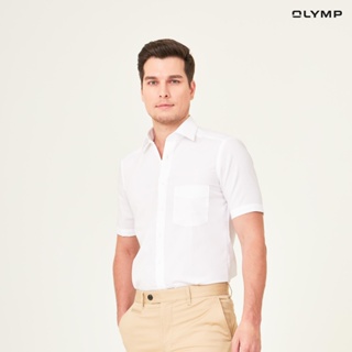 ภาพขนาดย่อของภาพหน้าปกสินค้าOLYMP LUXOR Shirt เสื้อเชิ้ตชาย แขนสั้น สีขาว ผ้าเรียบ ทรงหลวม ใส่สบาย รีดง่าย จากร้าน olymp_officialshop บน Shopee