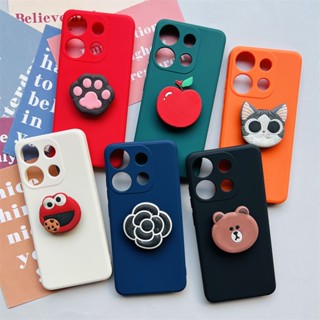 Tecno Spark GO 2023 /Tecno POP 7 Pro / Infinix Smart 7 เคส สีลูกกวาด สีสัน สีสัน นิ่ม TPU ซิลิโคน เคสโทรศัพท์ ป้องกันเต็มรูปแบบ เคสด้านหลัง พร้อมขาตั้งการ์ตูน