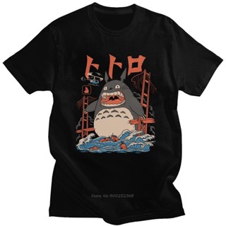 เสื้อยืด▧✜▼เพื่อนบ้านของฉัน Totoro เสื้อโจมตี ผู้ชายผ้าฝ้าย มิยาซากิ ฮายาโอะ อะนิเมะ