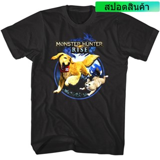 เสื้อยืด พิมพ์ลาย Monster Hunter Rise Pets Palamutes Capcom สําหรับผู้ชาย 2021_03