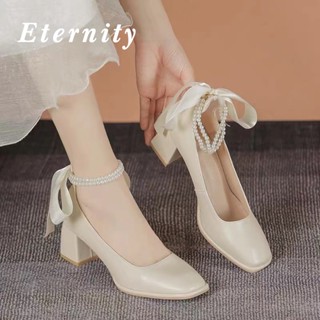 Eternity รองเท้าส้นสูง สบายๆ แฟชั่น ส้นหนา 2023 ใหม่ 23021505