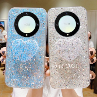 In Stock Casing Honor X9a 5G เคส Phone Case with Shiny Stand Back Cover High Flash Diamond Silicone Soft Case Back Cover เคสโทรศัพท