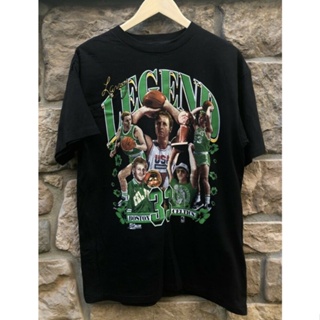 เสื้อยืด ผ้าฝ้าย พิมพ์ลาย Boston Celtics Larry Bird Legend สไตล์วินเทจ สําหรับผู้ชาย ET56WRE26042
