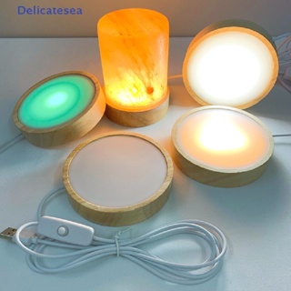 [Delicatesea] ฐานไฟ LED ทรงกลม สําหรับตกแต่งกระจกคริสตัล