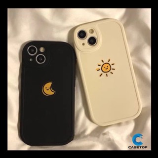 เคสโทรศัพท์มือถือแบบนิ่ม Tpu ลายดวงจันทร์ ดวงอาทิตย์ สีพื้น สําหรับ Samsung A14 A04s A52 A20 A21s A52s A51 A03 A53 A12 A50 A04E A22 A13 A32 A50s A03s A04 A73 A23 A71 A30s A11 A20s A72 A31 A10s A02s A33