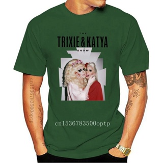 เสื้อยืด พิมพ์ลาย Trixie Katya Show สีขาว สําหรับผู้ชาย