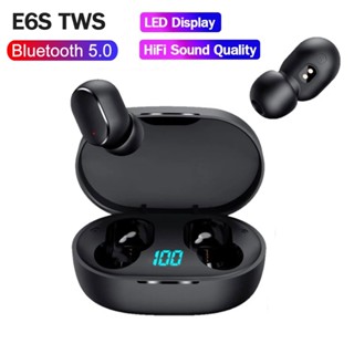 E6s TWS หูฟังอินเอียร์ บลูทูธ 5.0 ไร้สาย พร้อมไมโครโฟน สําหรับเล่นกีฬา