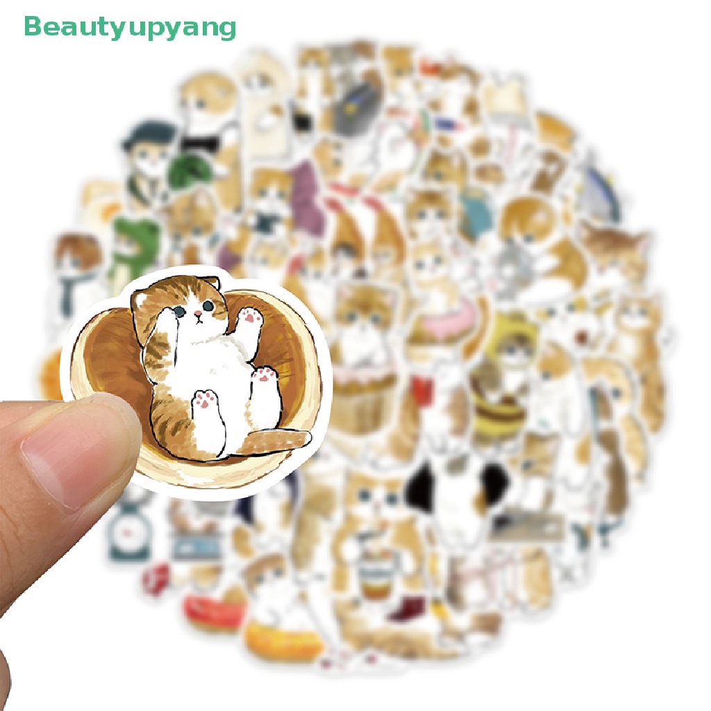 beautyupyang-สติกเกอร์-ลายการ์ตูนแมวน่ารัก-สําหรับตกแต่งสมุดภาพ-แล็ปท็อป-กระเป๋าเดินทาง-โทรศัพท์-64-ชิ้น