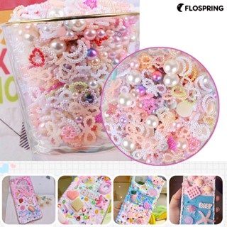 Flospring ไข่มุกเทียม รูปโบว์ หัวใจ ดาว 50 กรัม อุปกรณ์เสริม สําหรับตกแต่งเล็บ DIY