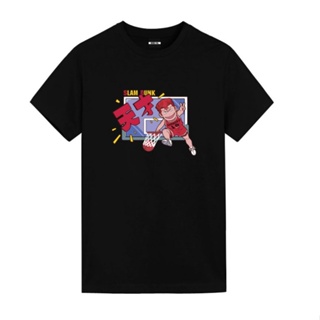 S-5XL Slam Dunk Joint T-Shirt Student Sports Basketball Anime Sakuragi Flower Road Trendy Pure Cotton Loose Short Sleeve