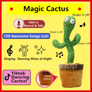 ○✜℗✅SG Ready Stocks✅ Dancing Singing Cactus with 120 Songs Plush Toy Talk Kaktus Plush toys Tik Tok