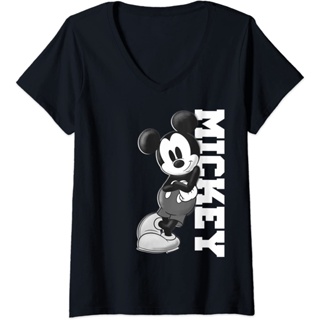 Womens Disney Mickey And Friends Mickey Mouse Lean V-Neck T-Shirt_03