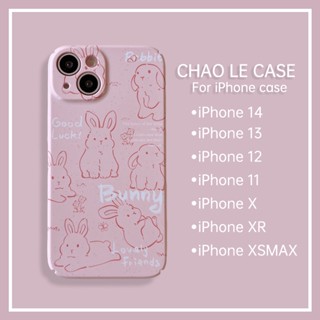 เคส iPhone กันกระแทกสำหรับ iPhone 14 Pro 13 Pro Max เคสแข็ง iPhone 12 Pro 11 การ์ตูนกระต่ายน่ารักพิมพ์เคสโทรศัพท์