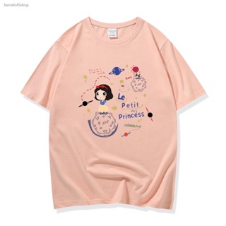 Spot Delivery Delivered In Bangkok Fairy style T-Shirt Round Neck Short Sleeve Princess Snow White Pattern Beautifu_01