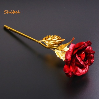 Shibel ดอกกุหลาบประดิษฐ์ ฟอยล์สีทอง ก้านยาว ของขวัญวันวาเลนไทน์ สําหรับคนรัก