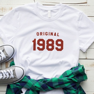 ins™✿Original 1988 1989 Letter Print T Shirt Women Short Sleeve O Neck Cotton Tshirt Summer Fashion_03