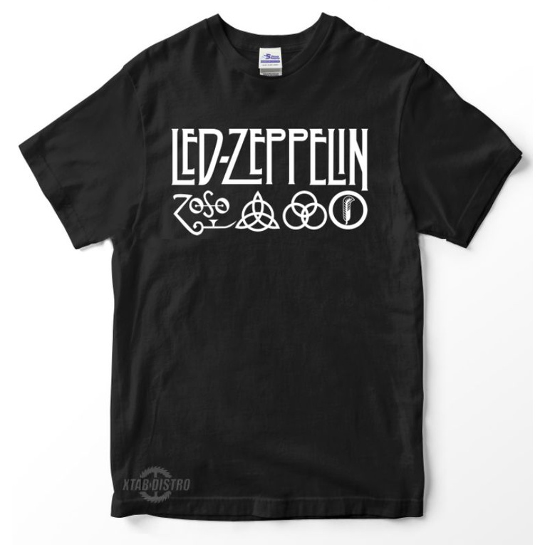 เสื้อยืด-พิมพ์ลายโลโก้-zeppelin-rock-n-roll-สไตล์วินเทจ