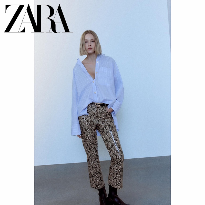 zara-ใหม่-เสื้อเชิ้ต-ลายทาง-สําหรับผู้หญิง