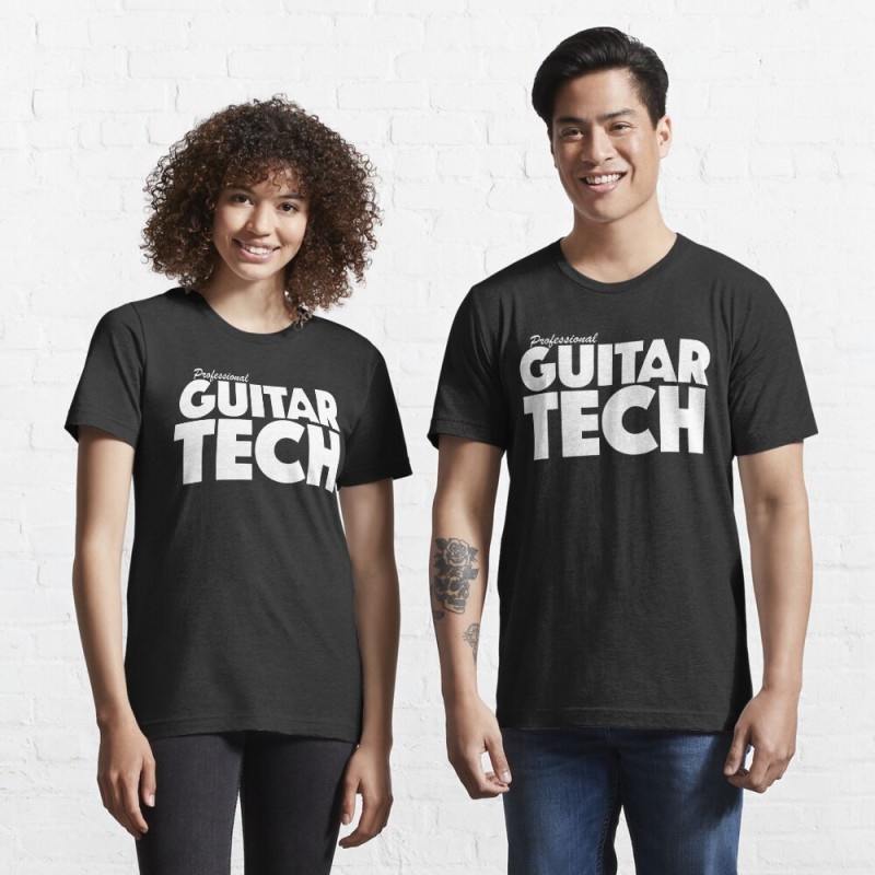 เสื้อเชิ้ตแขนสั้น-เสื้อยืดผ้าฝ้าย-เสื้อไม่ต้องรีด-แขนสั้น-คอกลม-professional-guitar-tech-essential-t-shirt-821730486527