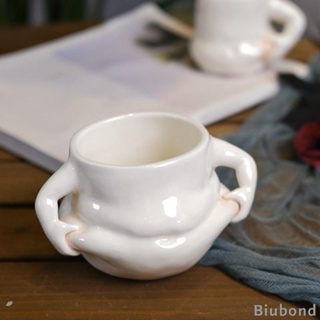 [Biubond] แก้วกาแฟเซรามิค ขนาดใหญ่ พร้อมหูจับ ทนทาน สีขาว สําหรับปาร์ตี้วันเกิด