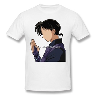 ผ้าฝ้ายที่ไม่ซ้ํากันผู้ชายเสื้อยืดผู้ชาย Inuyasha สําเนาของ Miroku Fanart แขนสั้นฮาราจูกุ Tees  j2S_01