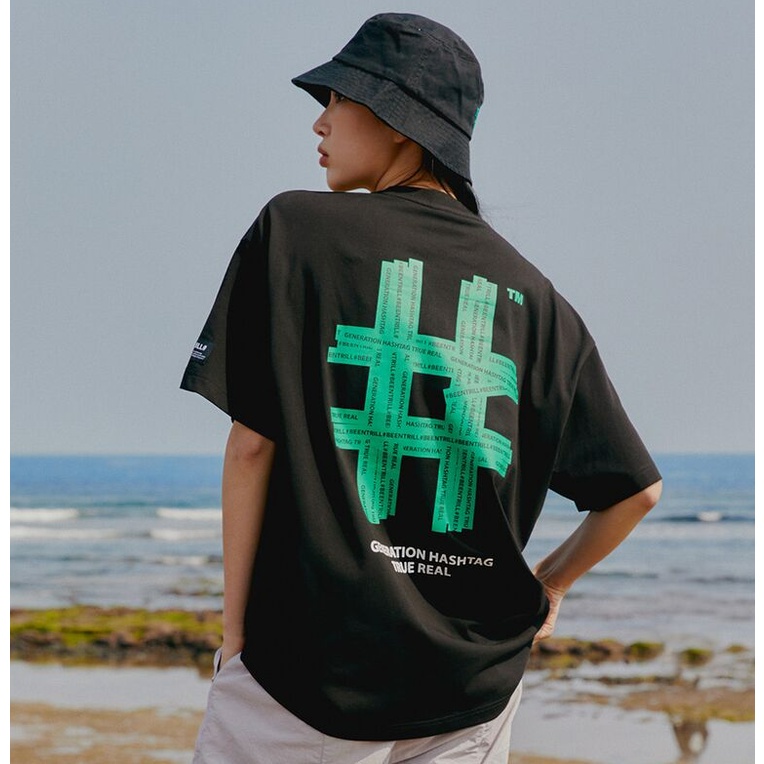 beentrill-dragon-green-taping-hash-tag-oversized-fit-short-sleeved-t-shirt-ba222ts011-01