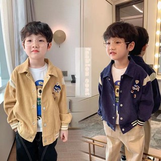 เด็กชาย/แจ๊กเก็ต/ยูนิฟอร์มเบสบอล รูปแบบใหม่/ลาย/ปก/ท็อปส์ซูเด็กสไตล์ตะวันตกการ์ตูนหมีสีตัดกันแจ็คเก็ต