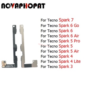 Novaphopat ใหม่ สายแพปุ่มกดสวิตช์เปิดปิด ปรับระดับเสียง สําหรับ Tecno Spark 7 6 5 4 3 Go Air Pro Lite