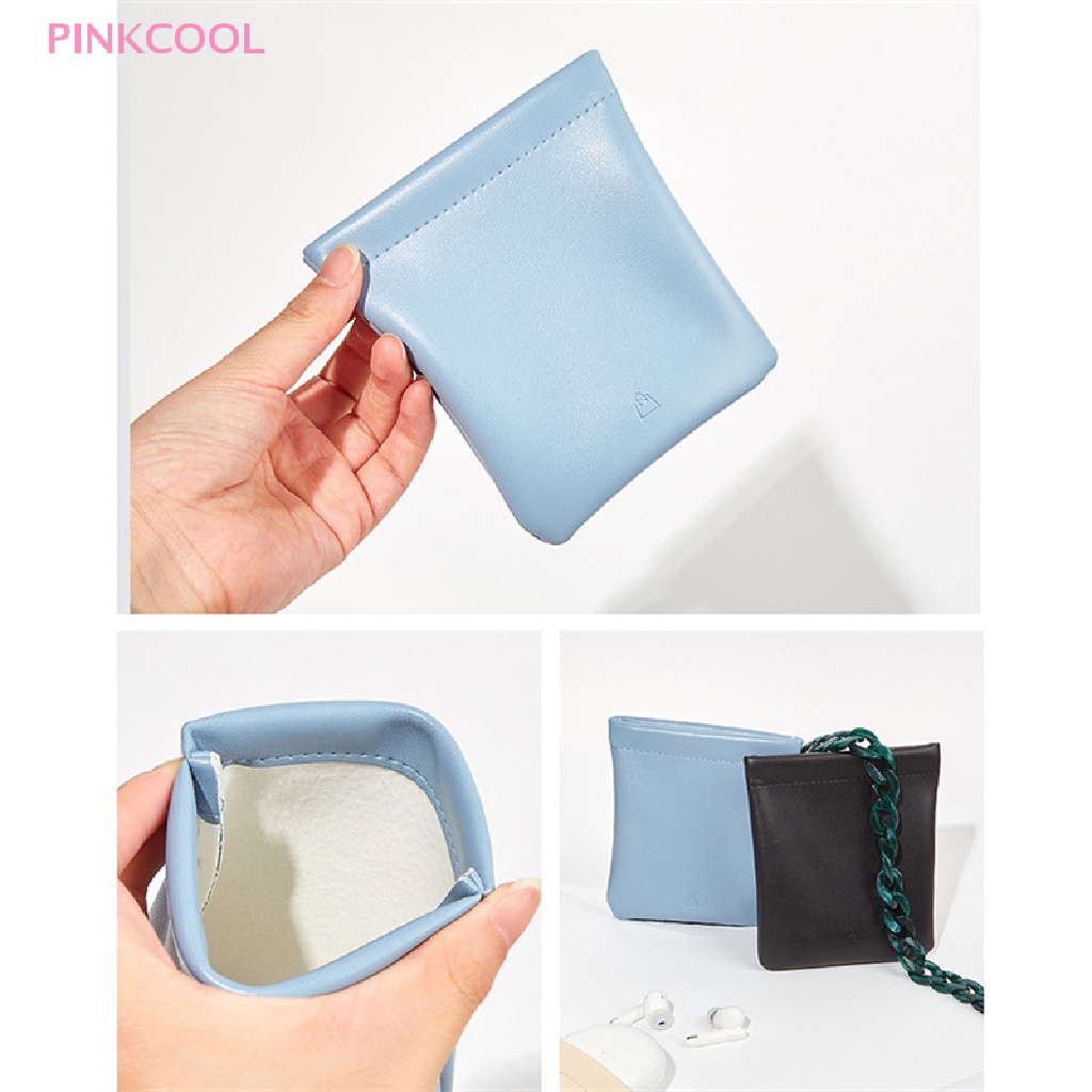 pinkcool-กระเป๋าหนัง-ปิดอัตโนมัติ-สําหรับใส่เหรียญ-หูฟัง-เครื่องประดับ-ขายดี