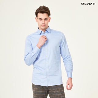 ภาพขนาดย่อของภาพหน้าปกสินค้าOLYMP Level Five Shirt เสื้อเชิ้ตชาย สีฟ้าเข้ม ผ้าเท็กเจอร์ ทรงพอดีตัว ยืดหยุ่นได้ดี รีดง่าย จากร้าน olymp_officialshop บน Shopee