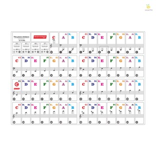 {Fsth} สติกเกอร์คีย์บอร์ดเปียโน แบบใส ลอกออกได้ สําหรับเด็ก 37 49 61 88 คีย์