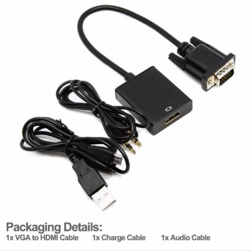1080P VGA to HDMI Video Converter Adapter with Mini USB Power Cable 3 ...