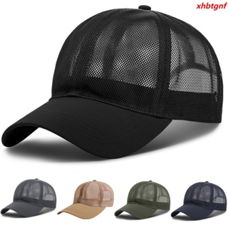 หมวกเบสบอล ผ้าตาข่าย กันแดด ระบายอากาศ สามารถปรับได้ แบบเรียบง่าย สําหรับทุกเพศ [BK]