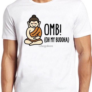 Comic Stylish Fathers Day Gift Oh My Buddha T Shirt Funny Yoga Namaste Saying Vintage Graphic Loose Lovers Day_04