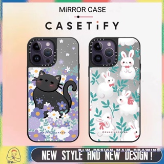Casetify เคสโทรศัพท์มือถือกระจก ลายแมวน่ารัก สําหรับ iPhone 14 13 12 11 Pro MAX XR IX XS MAX