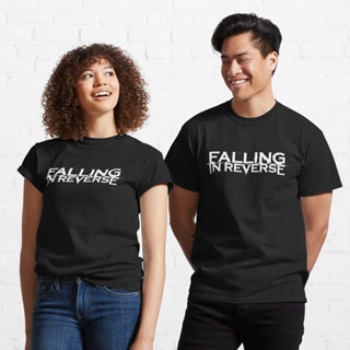 เสื้อเชิ้ตแขนสั้น เสื้อยืดแขนสั้น เสื้อยืดผ้าฝ้าย เสื้อยืดผ้านิ่ม Falling In Reverse Band Logo Tees/Shirts Classic T-Sh