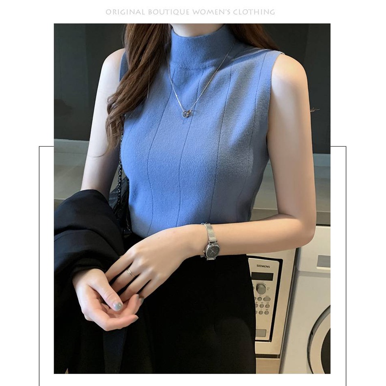 ภาพสินค้าSALABO(พร้อมส่ง) NEW เสื้อไหมพรมแขนกุด คอเต่า สไตล์เกาหลี สีพื้น เรียบหรูเหมาะสำหรับสตรี  BX48 จากร้าน salabo555 บน Shopee ภาพที่ 6