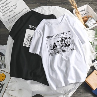 My Hero Academia Anime Print Fun Top Casual Summer Harajuku Loose Short Sleeve Cute women t-shirt japan boku no her_04