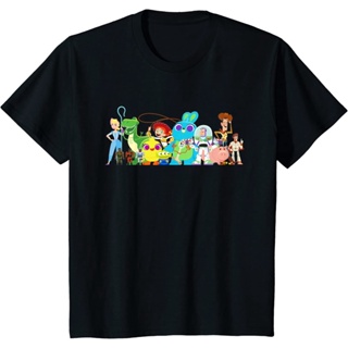 Blouses White Shirts Printed Cotton T-Shirt Pixar Toy Story 4 Character Group Shot For Men_05