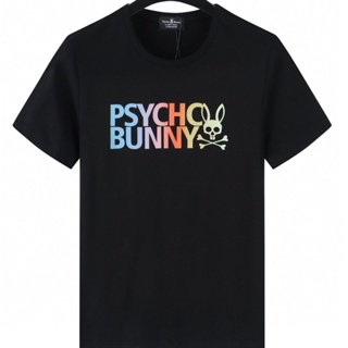 Psycho bunny love skull bunny เสื้อยืดคอกลม แขนสั้น สําหรับผู้ชายและผู้หญิง